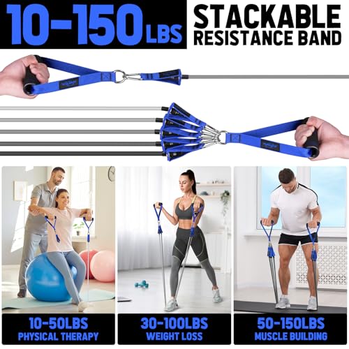 Walito Resistance Bands Set - Exercise Bands With Handles, Door Anchor, Legs Ankle Straps thumb #3