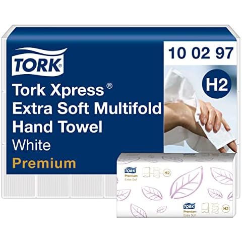 Tork Xpress Extra Soft Multifold Hand Towel White with Lavender Leaf H2, Premium, 4-Panel, 21 x 100 Sheets, 100297 Cover