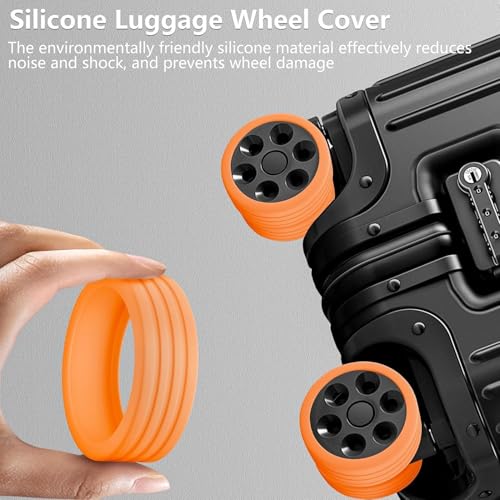 Image of Luggage Wheel Silicone Protector Cover 8PCS Wheel Cover Silicone Shock Absorption Wheel Cover for Trolley Bag Suitcase Wheel Cover Silicone for Most 8 Spinner Wheel Bag /Chair (Multicolor)
