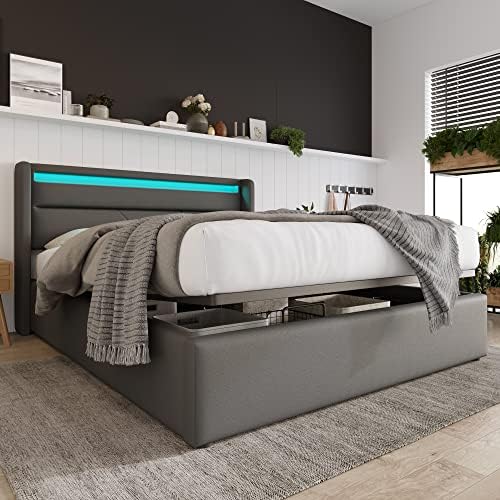 Kinderbett 90x200 Cm Mit LED-Beleuchtung - Modernes Schlafsofa In Cremefarben