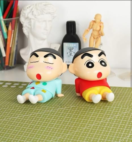 Image of Shin-chan Cartoon Figure Toy Set, Cute Anime Bobblehead Doll, Car Dashboard Decoration, Pack of 2