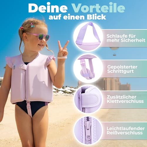KIDVERSE Schwimmweste Kinder 3-6 Jahre - TÜV geprüfte Schwimmhilfe mit Bauchumfang bis 66cm - Schwimmhilfe Kinder 3-6 Jahre - Kinderschwimmweste zum Schwimmen Lernen - Komfort Schwimmweste Kind