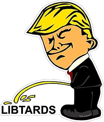 Signs By Woody Trump Pissing on Libtards Anti-Liberal Window Sticker Decal