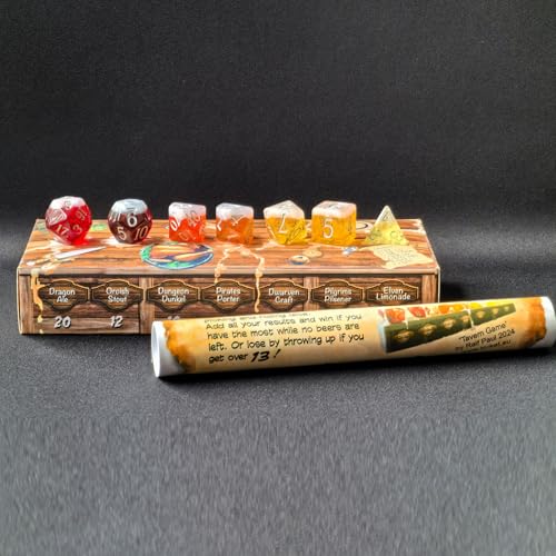 The Tavern Drinking Game, Novelty Polyhedral Beer Dice Set for