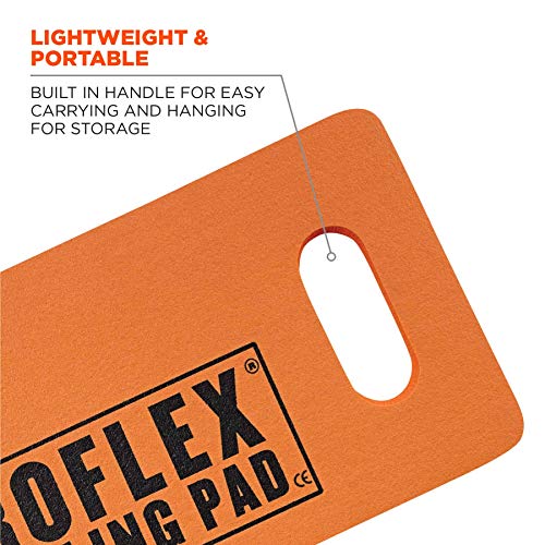 Image of Ergodyne ProFlex 375 Kneeling Pad, Foam Knee Cushion, Water Resistant Kneeling Mat, 8 inch x 18 inch x 1,Orange, Compact