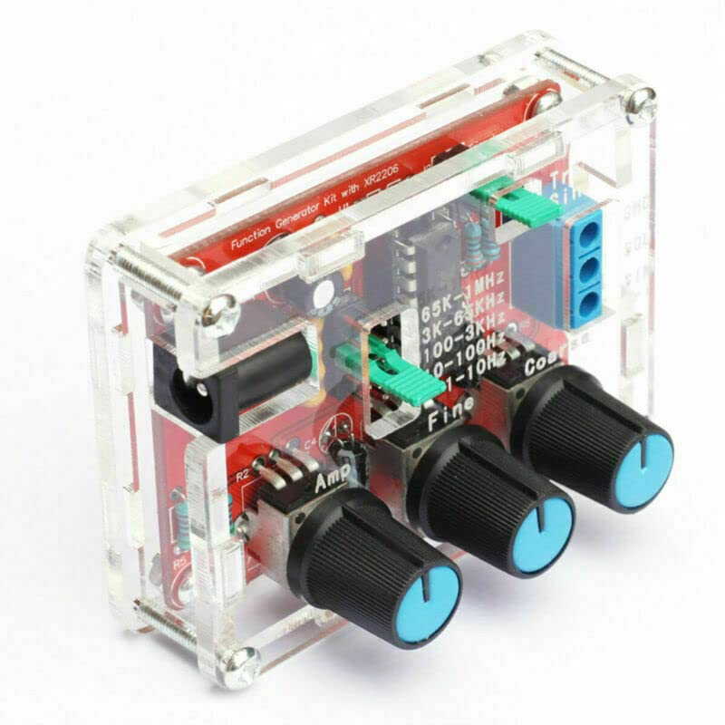Image of Mustpoint XR2206 Function Signal Generator DIY Kit Sine Output 1HZ-1MHZ with Acrylic Case by DIY