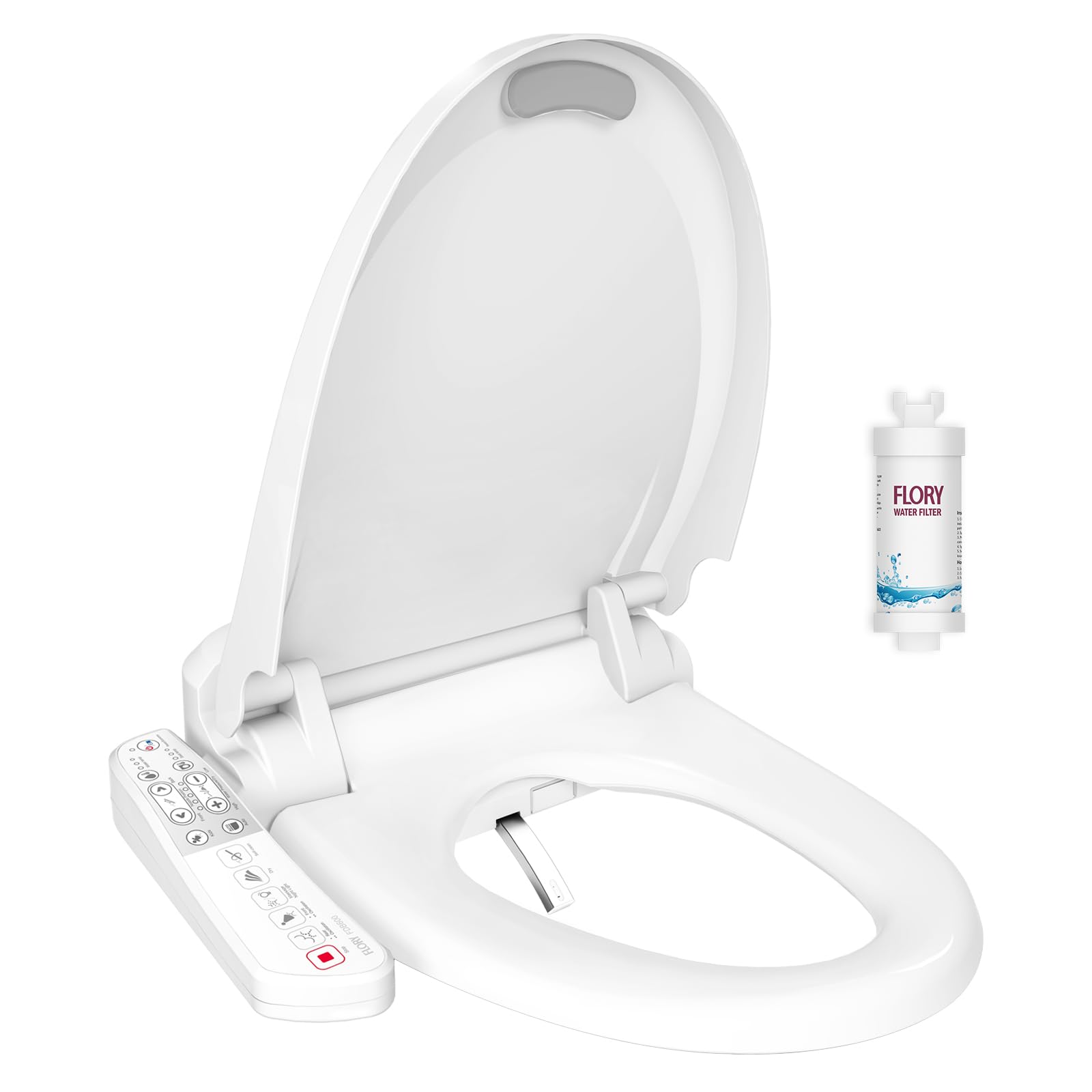 Electric Smart Bidet Toilet Seat with Dryer, 600X, Heated Toilet Seat with Water Filter, Stainless-Steel Self-Cleaning Nozzle, Bubble Cleaning Technology, LED Night Light (Advanced Version)