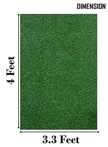 Image of Yellow Weaves 35 Mm High Density Artificial Grass Carpet Mat For Balcony, Lawn, Door (3.3 X 4 Feet), Green