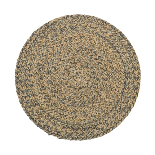 Image of THE HOME TALK Jute Braided Placemats|Side Table Mats|Best for Bed-Side Table,Center Table,Dining Table,Shelves|Home Decorators|Farm Mats (Sand, 33 cm Round, Set of 6)