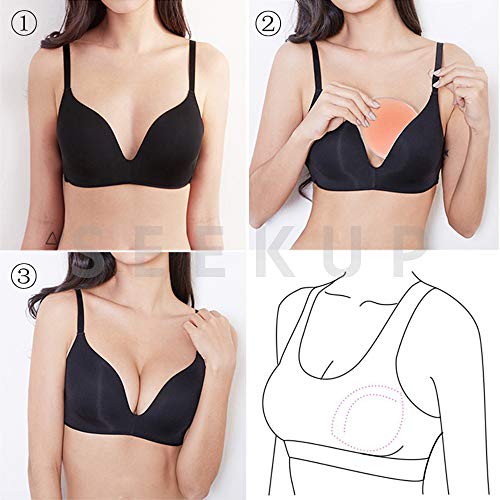 Women Thick Silicone Bra Pads Inserts Breast Enhancer Chest Padding Bust Push up Pds for B-C Cup, Skin L