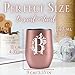 Onebttl Personalized Tumblers with Lids for Women, Monogrammed Coffee Cup with Initials, Gifts for Her, Girls, Bridesmaids, Friends, Sisters, Mom, Rose Gold, B
