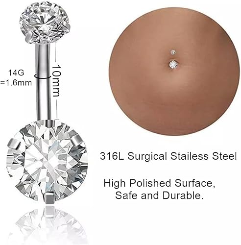Miniatura 2 de DJCIW Kit de piercings para ombligo, acero inoxidable, 0.45 onzas, agujas de perforación, juego de abrazaderas de piercing desechables para ombligo