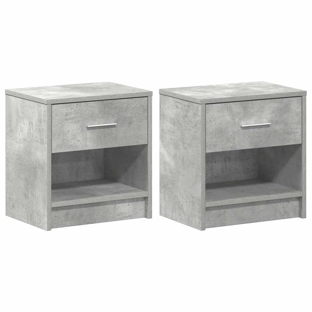 vidaXL Comodini 2 pz con Cassetto Grigio Cemento 39x28x41 cm