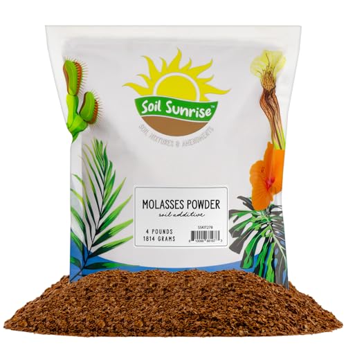 Soil Sunrise Dry Horticultural Molasses Powder (4 Pounds) Indoor/Outdoor Gardening Soil Amendment for Plants