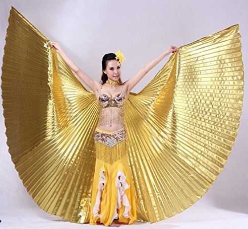 Tanzbekleidung & Accessories Isis Wings Flügel Schleier Bauchtanz Belly Dance Kostüm Fasching Karneval Samba Tanz (Gold) Cover