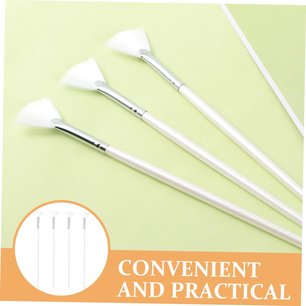 4Pcs Fan Shaped Brushes Soft Bristle Facial Mask Applicators for Skincare Cosmetics Mud Masks Portable Multi Use Cosmetic Tools for Women
