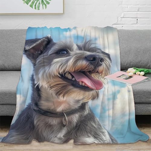 Couverture Schnauzer lit et canapé : jeté de lit microfibre doux pour adulte et enfant - 3