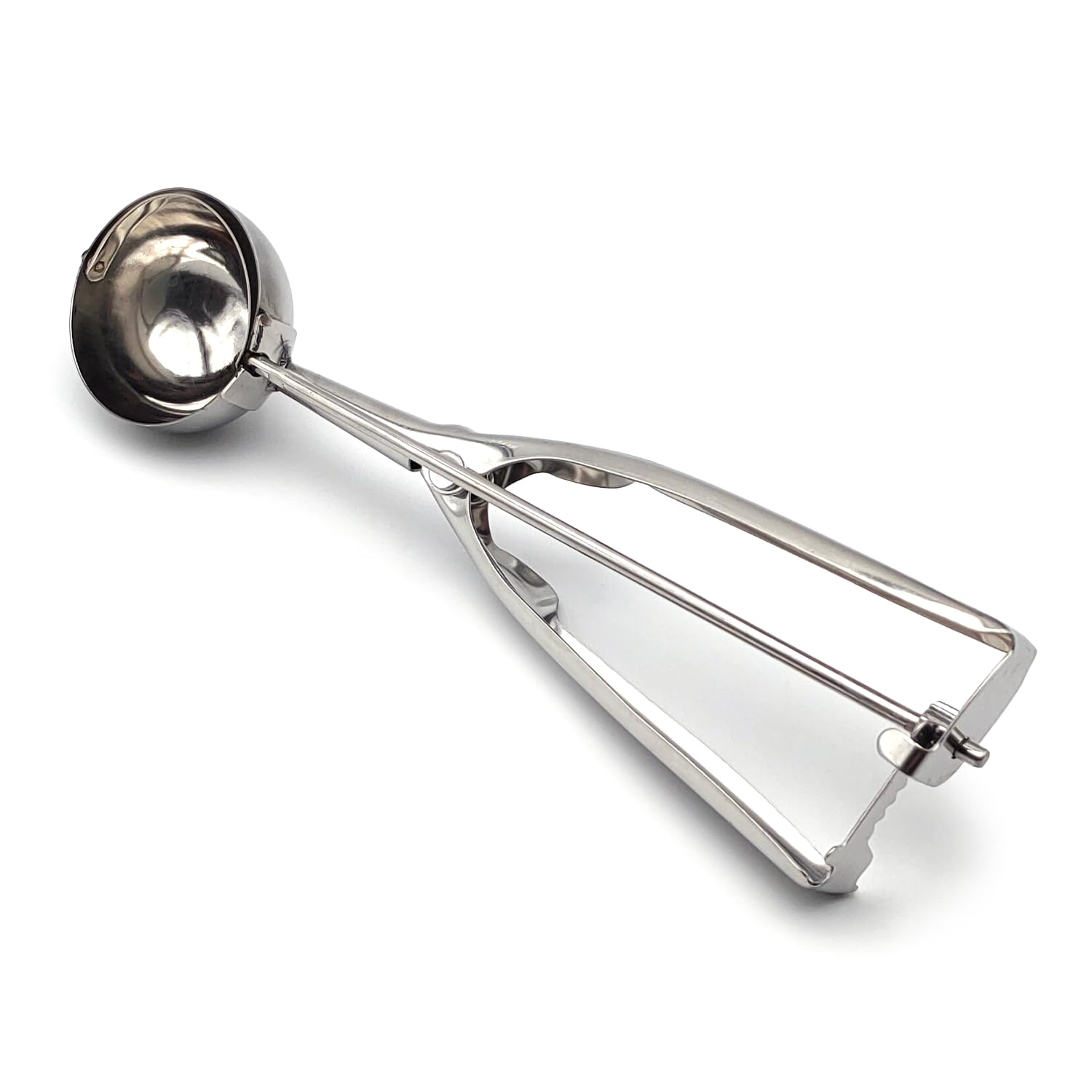 kela Porzionatore per gelato in acciaio inox 22,5 x 6 cm RONDO, cucchiaio porzionatore per gelato con espulsore di palline, lavabile in lavastoviglie, lucido