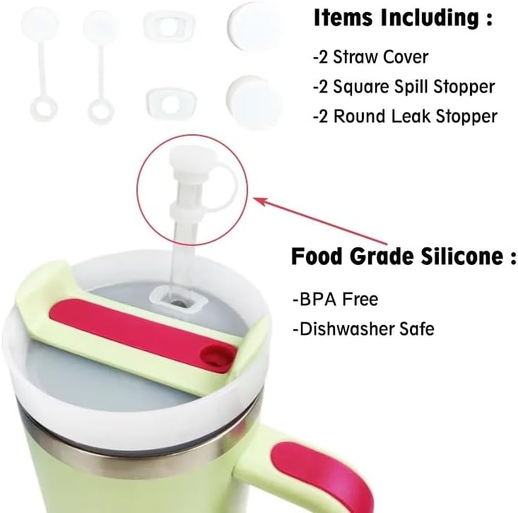 Miniatura 3 de Bricks & Honey 6 tapones de silicona a prueba de derrames para Stanley H2.0 de 30 oz40 onzas, accesorios para Stanley Cup con 2 tapas de cubierta de