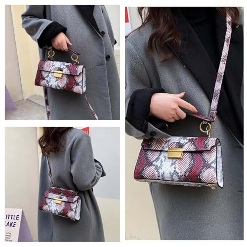 Crossbody Bags for Women Trendy Snakeskin Print Fashion Versatile Y2K Purse for Ladies Shoulder Handbags Satchel Sling3