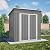 6x4 FT Outdoor Storage Shed, Metal Garden Shed with Frame Floor, Outside Tool Shed with Lockable Hinged Doors, Waterproof Storage Building with Sloped Roof for Backyard, Patio, Lawn, Gray