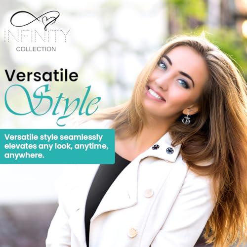 Infinity Collection Nautical Anchor Charm Earrings & Bracelet for Women, Navy & White Anchor Braided Bracelet, Weaved Leather Rope with Ship Wheel & Anchor Charms4