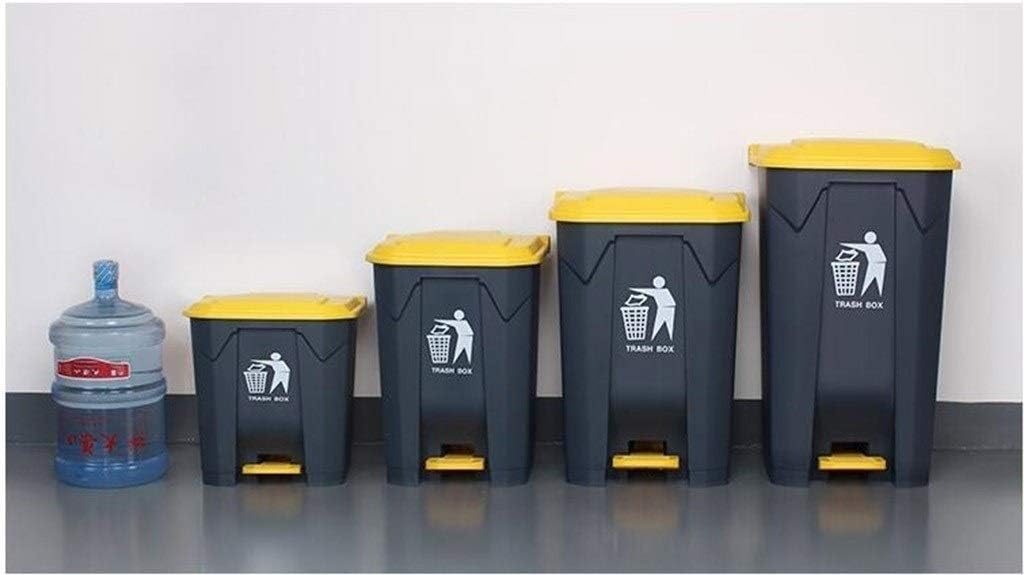 Trash Can High Capacity Thicken Outdoor Dustbins Street Garden Waste Recycling Bin Commercial Trash Can Indoor/Outdoor Dustbins Gray 68L (Gray 45L) (Yellow 87L)