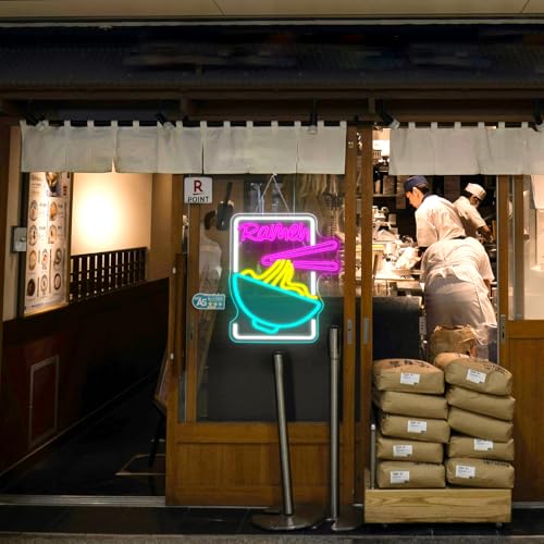 Image of Ramen Time Neon Sign - Noodles Neon Signs for Wall Decor Ramen Led Signs Ramen Light Up Sign USB Neon Ramen Sign for Ramen Shop Decoration Ramen Shop Decor Ramen Poster Restaurant kitchen