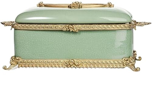 GTHTUHFD Tissue Dispenser Box Ceramic Inlaid Copper Living Room Luxury Tissue Box Home Coffee Table Table Drawer Paper Box Desktop Decoration Tissue Box Holder