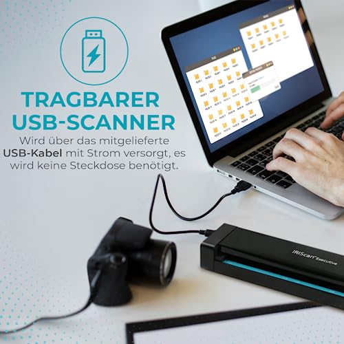 IRIScan Executive Mobile Scanner-dokumentenscanner A4 8PPM Duplex Scanner - v4: PDF-Editor, USB-betrieben, PDF-Scanner,OCR, Scan zu Word, PDF, XLS, Visitenkarten zu Outlook,Foto Scanner, Win – Bild 5