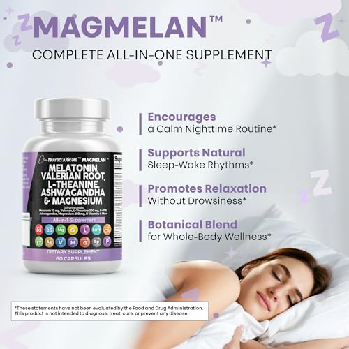 image for Clean Nutraceuticals Melatonin 10mg Valerian Root L Theanine 200mg Ash
