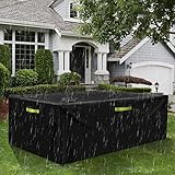 GEMITTO Outdoor Patio Furniture Cover, 420D Heavy Duty Waterproof Patio Table Covers, Wind Dust...