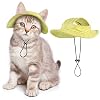 Cat/Dog Hat for Cats Only with Adjustable String Pet Hat Small Pet for Small and Medium Cats Birthday Party Costume Decoration (Large, Yellow)