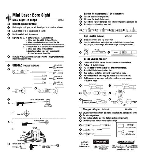 LaserLyte MBS-1 Universal Laser Bore Sight for Alignment of Iron Sights and Hunting Scopes for .22-.50 Caliber Rifles and Handguns - Thumbnail 4