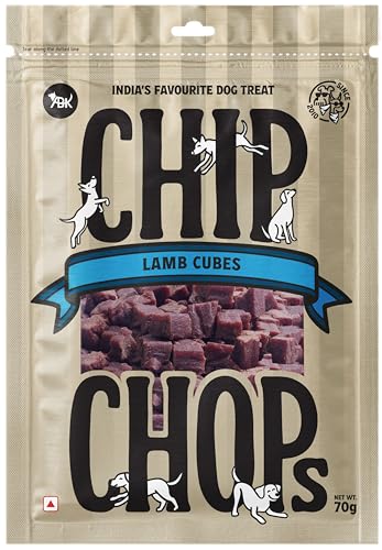 Image of Chip Chops Dog Treat, 70g, Tasty & Nutritious Dog Snack (Lamb Cubes, Pack of 1)