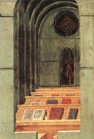 Peinture à l'huile Sassetta Le Saint Thomas et la Colombe du Saint-Esprit 30x40 cm