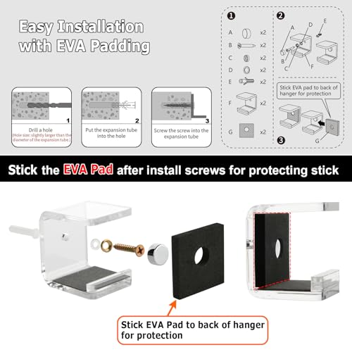 Support mural pour crosse de hockey présentation et rangement transparent - 5