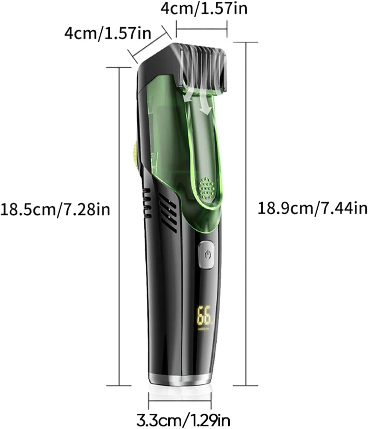 Electric hair clipper, Vacuum Beard Trimmer for Men with Adjustable Comb, Waterproof Electric Trimmer Kit, 20 Length Settings, Built-in Hair Suction, USB Rechargeable for Sideburns & Mustache (Silver)