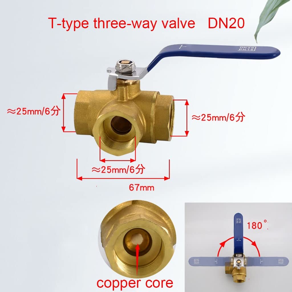 Valvola a sfera a doppia unione, valvola deviatrice a 3 vie, valvola a sfera, separatore di tubi flessibili, valvola a sfera a T a 3 vie, 1/2 "3/4" 1 "BSP filettatura femmina a tre vie connettore inte