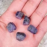  Piedras y minerales Naturales Natural corindón Azul Reiki curación Zafiro espécimen de Piedras Preciosas en Bruto para Hacer joyeros (Color : Purple, Size : 10 Pieces)