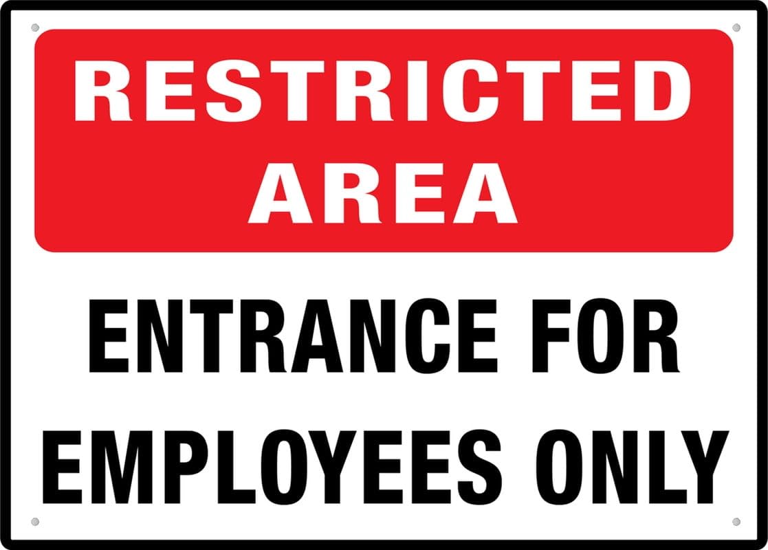 Peiyeety A02 Restricted Area Entrance For Employees Only Signs Outdoor, Uv Printed Aluminum 12X16 Inches, Weatherproof And Security Signs For Home Or Business