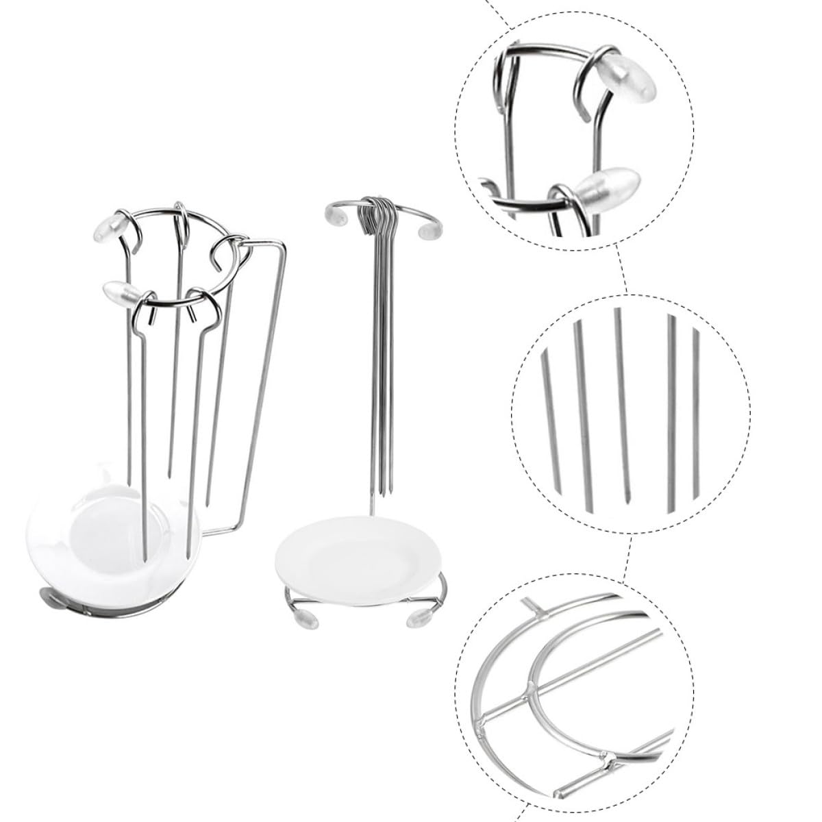 Abaodam Supporto per Barbecue Sospeso in Acciaio Inossidabile Griglie per Spiedini e Accessori, Set da 2 Pezzi per Cucina All'aperto e Uso Domestico, per Grigliate e Campeggio