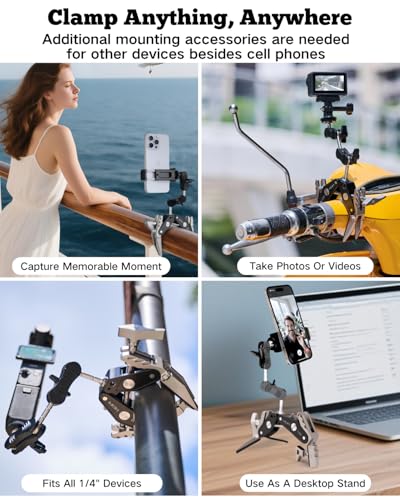Super Clamp HEIPI Sabertooth C100 para fijar cámaras y móviles con brazo mágico MA137 7
