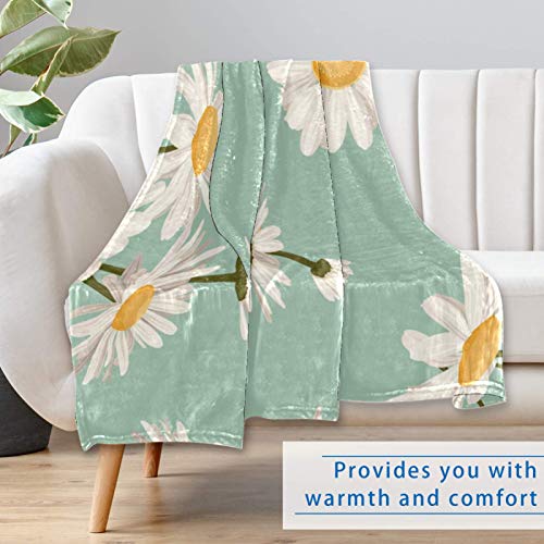 Couverture douce imprimé marguerites plaid chaud lit canapé camping