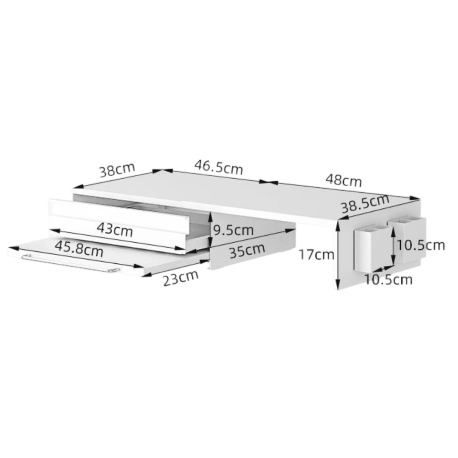 Yajuyi Estante para Impresora de Oficina Mesa Organizador de Suministros Cajón Deslizante y Estante Inferior Acero al Carbono Adecuado para Oficina Estudio en Casa Dormitorio, Style to 1