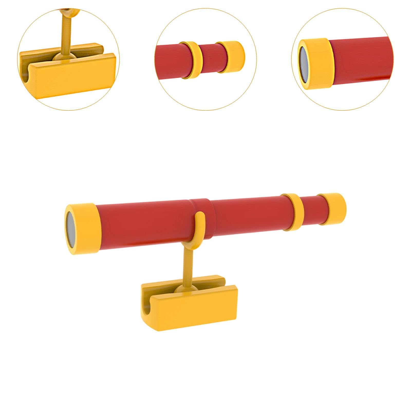 Télescope pour Enfant Rétractable Cabane à Jeux Jouet Éducatif Pirate Monoculaire Manuel En Pp Portable Adapté à L'Exploration Jeux dans Le Jardin, Rouge et Jaune