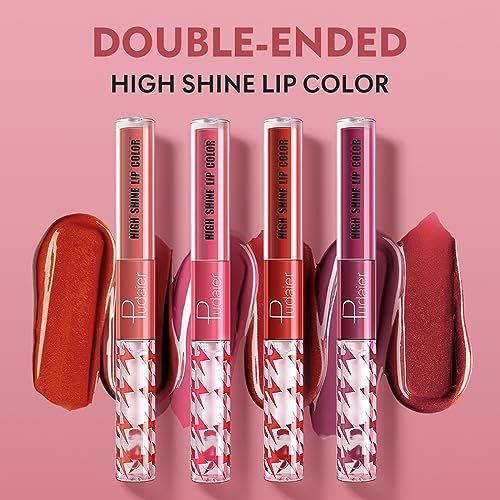 Lip Gloss,Lipsticks For Women Long Lasting- Double Ended Clear Lip Oil Base High Pigment Liquid Lipstick- Moisturising Lip Glaze Lip Oil Liner Nourishing Cosmetics - Image 8