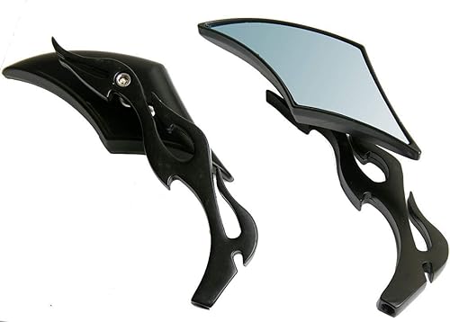 Miniatura 3 de 1 par de espejos pequeños de motocicleta con diamantes negros compatibles con Harley-Davidson Dyna Street Bob FXDB 2009