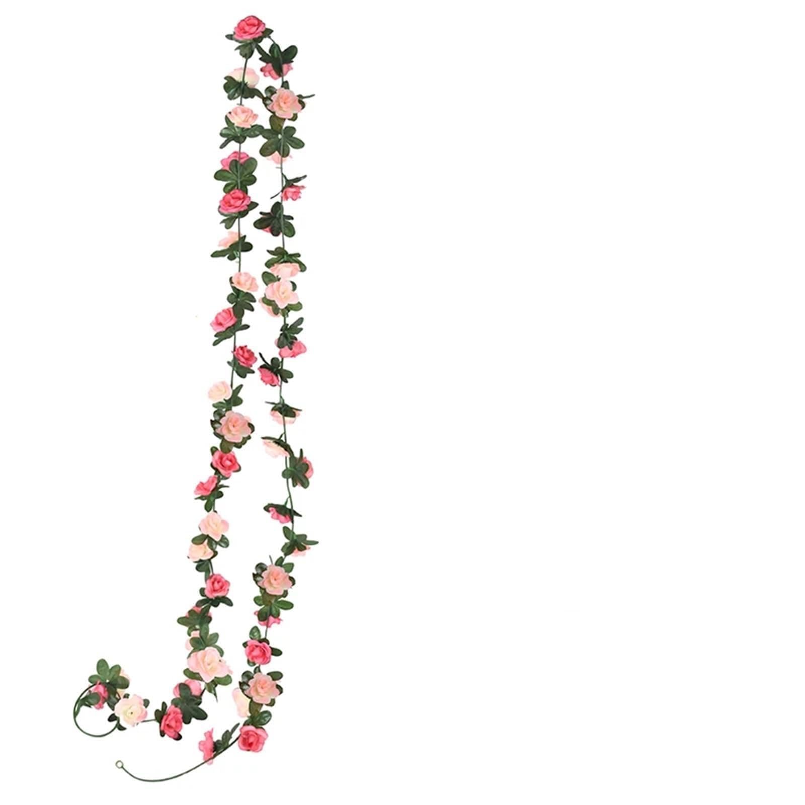 Ayztantine artificial flowers Silk Rose Flower Vine Green Plant Leaves Artificial Foliage String Wedding Garland Hanging Home Garden Decoration
