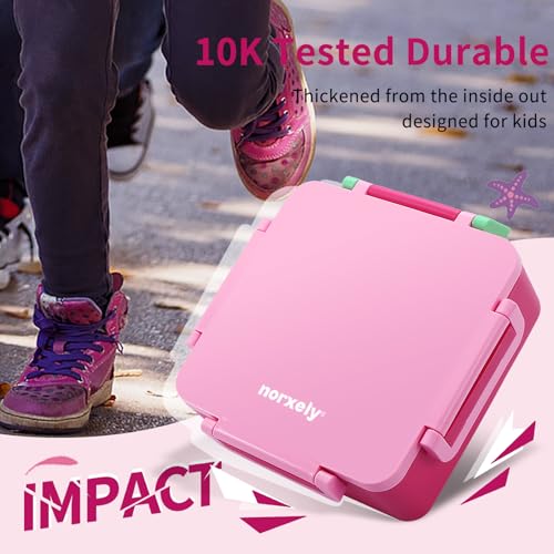 Image of Kids Bento Box for Thermos, [Large Capacity] Insulated Lunch Box Kids with 4 Compartment for Ages 3+, Drop-Proof & Dishwasher Safe Lunchbox Container Pink
